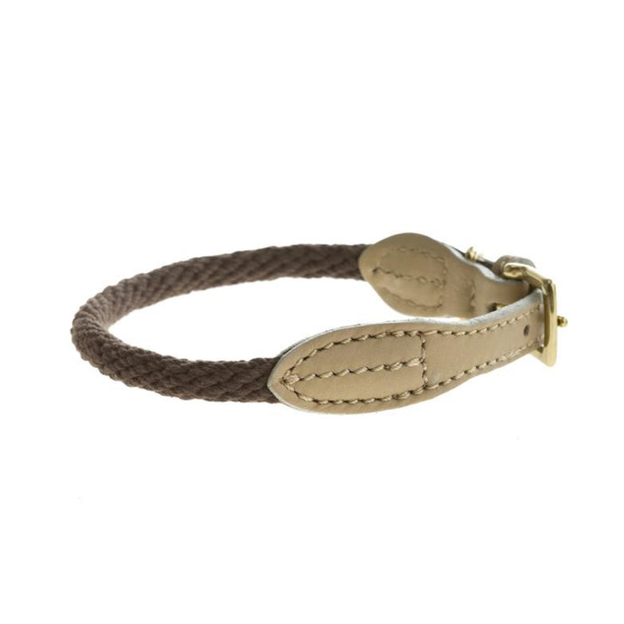 Mungo and Muad Rope dog collar in Chocolate. Luxury dog products for the modern home from Hogan Parker