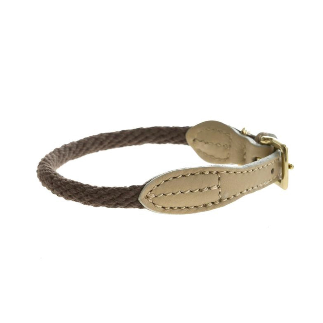 Mungo and Muad Rope dog collar in Chocolate. Luxury dog products for the modern home from Hogan Parker
