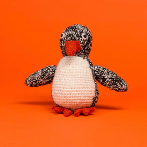 Luxury dog toys for the modern home from Hogan Parker. Hand knit penguin dog toy. 