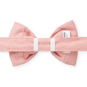 Luxury dog accessories from Hogan Parker. Pink herringbone flannel bow tie.
