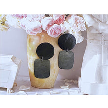 Load image into Gallery viewer, Style is Julienne. Color is Gunmetal. Handmade jewelry statement earrings. Hogan Parker is a contemporary luxury online shop for books, gifts, vintage wares, soap, jewelry, home decor, cookware, kitchenware, and more.
