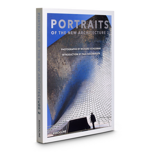 Cover. Portraits of the New Architecture II coffee table book and art book interior image. Published by Assouline. Hogan Parker is a contemporary luxury online shop for books, gifts, vintage wares, soap, jewelry, home decor, cookware, kitchenware, and more.