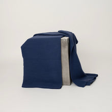 Load image into Gallery viewer,  Blankets &amp; Throws. Solid Ribbed Knit Cashmere Throw in Cobalt Blue. From Hangai Mountain Textiles. Hogan Parker is a new contemporary luxury online shop for books, thoughtful gifts, soap, jewelry, home decor, cookware, kitchenware, and more.

