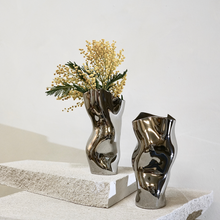 Load image into Gallery viewer, Shop home decor. Elegant stainless steel vase.  Hogan Parker is a contemporary luxury online shop for books, gifts, vintage wares, soap, jewelry, home decor, cookware, kitchenware, and more.
