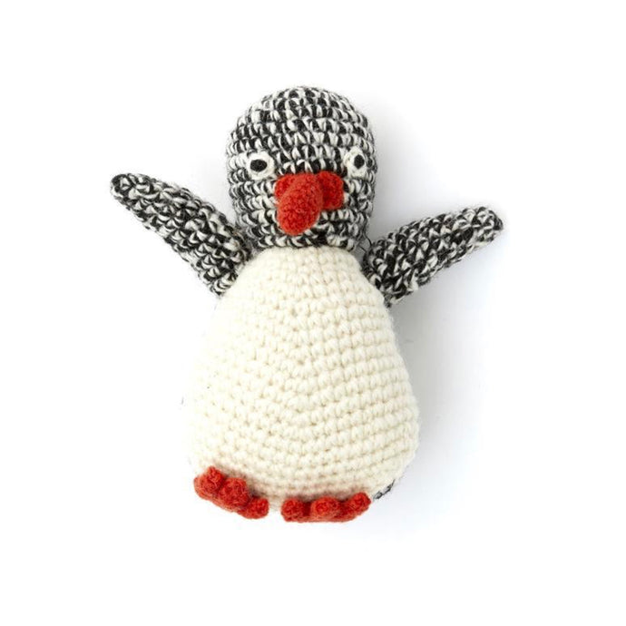 Luxury dog toys for the modern home from Hogan Parker. Hand knit penguin dog toy. 
