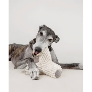 Modern home decor and luxury dog toys from Hogan Parker. The tetrapod dog chew toy in corduroy.