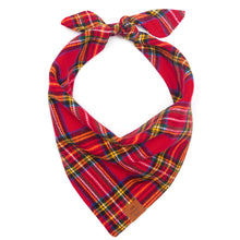 Load image into Gallery viewer, Luxury dog accessories from Hogan Parker. Flannel tartan bandana. Holiday dog products. 
