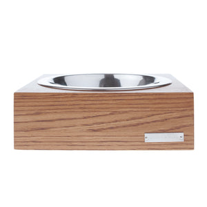 Single Wooden Oak Dog Bowl - Luxury Pet Accessories for the Modern Home from Hogan Parker