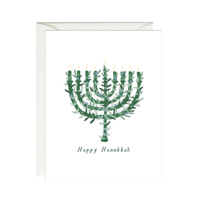 Botanical Menorah Hanukkah Greeting Card from Hogan Parker