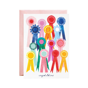 First place ribbon congratulations greeting card