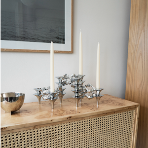 STACKABLE ORGANIC HAND-POLISHED CANDLE HOLDERS