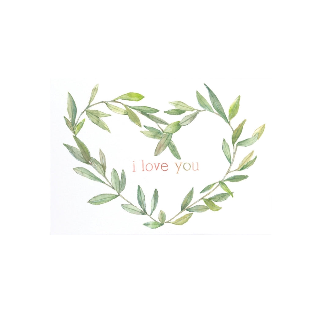 I Love You Wreath Holiday Greeting Card from Hogan Parker