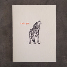 Load image into Gallery viewer, I miss you wolf Greeting Card from Hogan Parker
