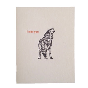 I miss you wolf Greeting Card from Hogan Parker
