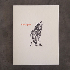 I miss you wolf Greeting Card from Hogan Parker