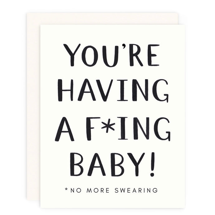 No More Swearing New Baby Greeting Card from Hogan Parker