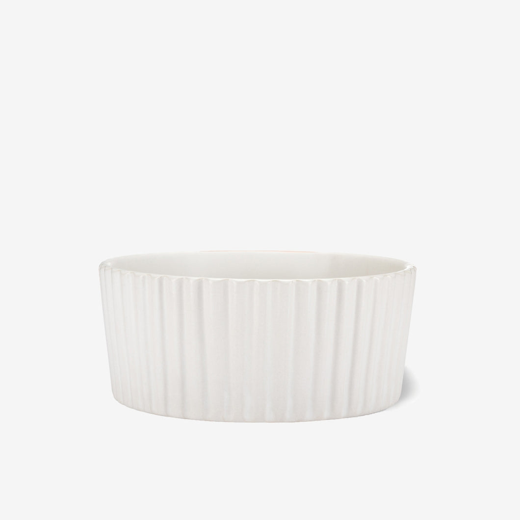 modern home decor and luxury dog products. stylish ribbed ceramic dog bowl from hogan parker