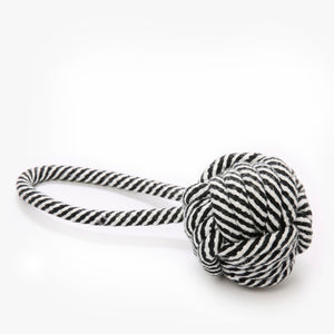  Luxury Dog Toy from Hogan Parker - Natural Cotton Rope Knot Chew Toy in Black and White
