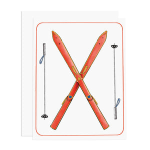 Preppy Skis Winter Holiday Greeting Card from Hogan Parker