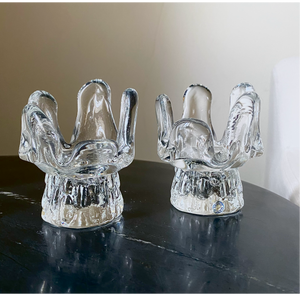 Vintage crystal candle holders.  Hogan Parker is a contemporary luxury online shop for books, gifts, vintage wares, soap, jewelry, home decor, cookware, kitchenware, and more.